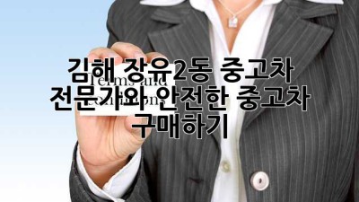 김해 장유2동 중고차 전문가와 안전한 중고차 구매하기